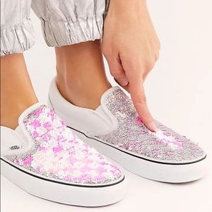 Vans Sequin Classic Slip On Sneakers 7.5